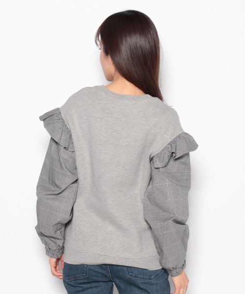 TRANS CONTINENTS WOMENS(トランスコンチネンツ（レディース）)/（CLU）17CLT305－H SWEATSHIRT WITH CONTRASR SLEEVES/img02