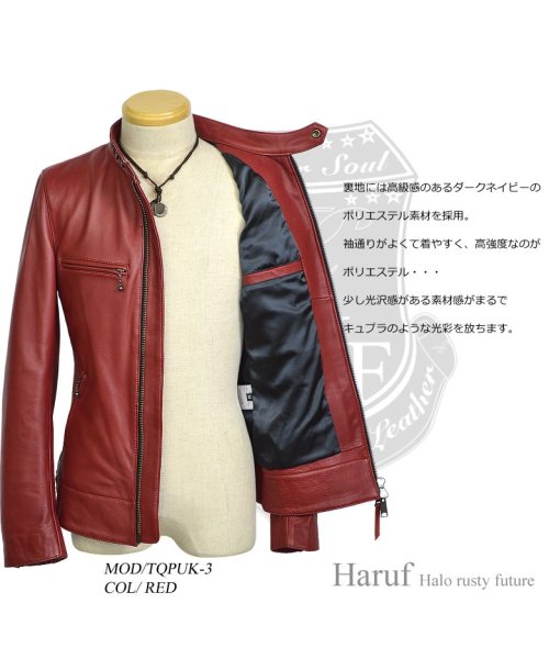 Haruf(ハルフ)/レザージャケット ライダースジャケット 革ジャン メンズ 本革 シングルライダース バイクジャケット カウレザー TQPUK3/img16