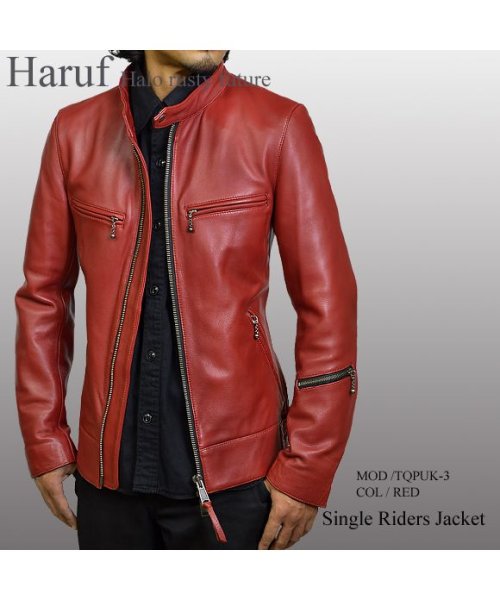 Haruf(ハルフ)/レザージャケット ライダースジャケット 革ジャン メンズ 本革 シングルライダース バイクジャケット カウレザー TQPUK3/img17