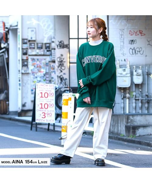 SB Select(エスビーセレクト)/CONVERSE カレッジロゴプリントクルーネック長袖ビッグトレーナー コンバース トレーナー メンズ   プリント カレッジロゴ スウェット スエット カジュ/img01