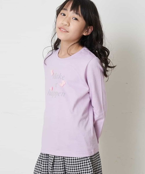 a.v.v(KID'S)(アー・ヴェ・ヴェキッズ)/[140－150]【キレイ長持ち】モチーフ付きロゴプリント長袖Tシャツ/img13