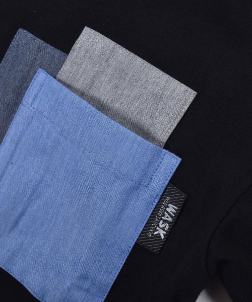 WASK(ワスク)/ダンガリー ポケット Tシャツ + 袖 テープ ロング Tシャツ セット (10/img20