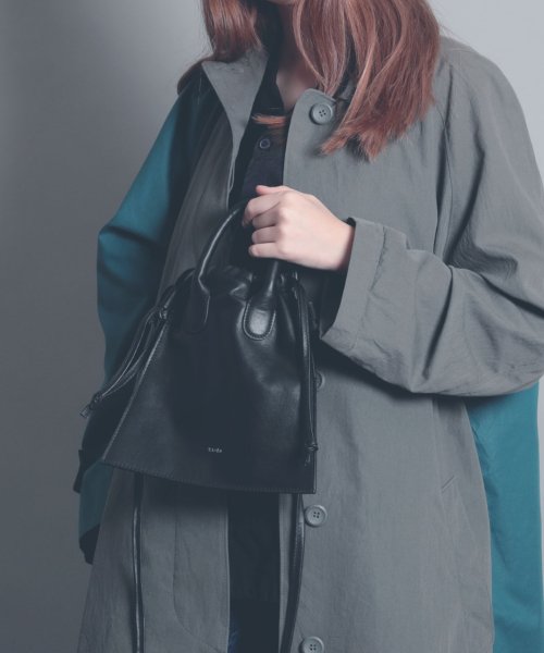 MAISON mou(メゾンムー)/【YArKA/ヤーカ】real leather drawstring shoulder bag [ddb]/リアルレザー巾着バッグ /img01