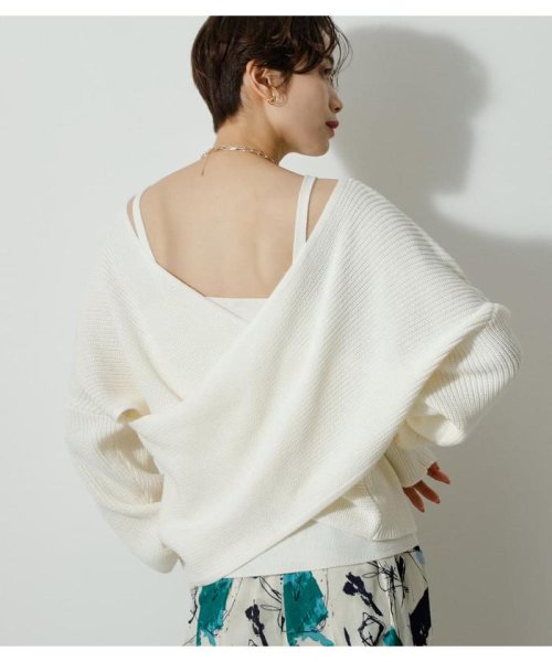 AZUL by moussy(アズールバイマウジー)/2WAY FRONT TWIST SET KNIT TOPS/img02