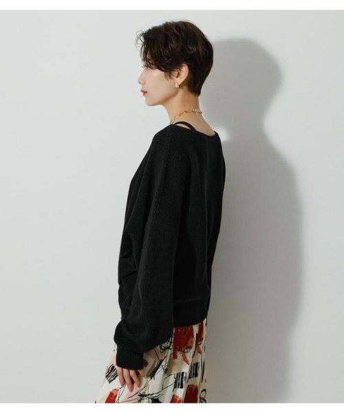 AZUL by moussy(アズールバイマウジー)/2WAY FRONT TWIST SET KNIT TOPS/img17