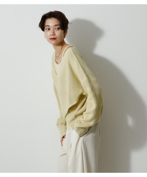 AZUL by moussy(アズールバイマウジー)/2WAY FRONT TWIST SET KNIT TOPS/img25