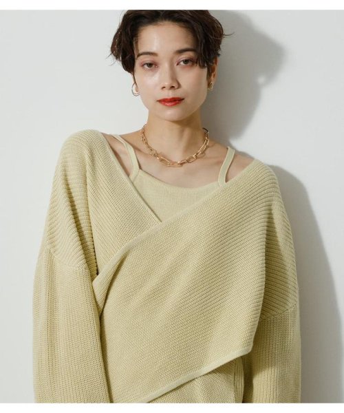 AZUL by moussy(アズールバイマウジー)/2WAY FRONT TWIST SET KNIT TOPS/img26