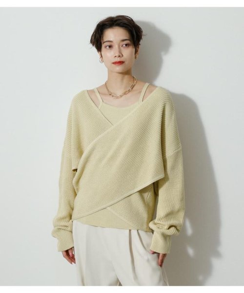AZUL by moussy(アズールバイマウジー)/2WAY FRONT TWIST SET KNIT TOPS/img28