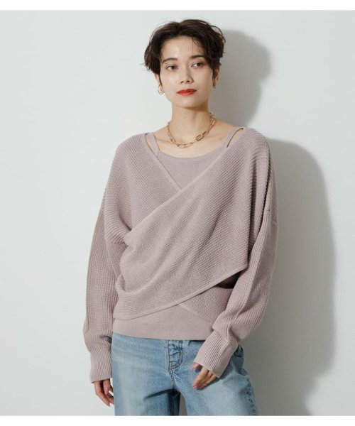 AZUL by moussy(アズールバイマウジー)/2WAY FRONT TWIST SET KNIT TOPS/img41
