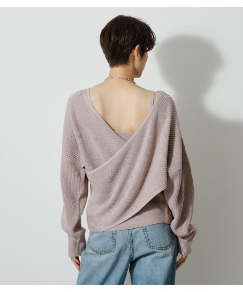 AZUL by moussy(アズールバイマウジー)/2WAY FRONT TWIST SET KNIT TOPS/img45