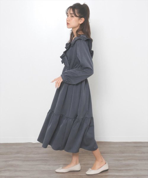 セール デニム風フリルワンピース チル Chille Magaseek