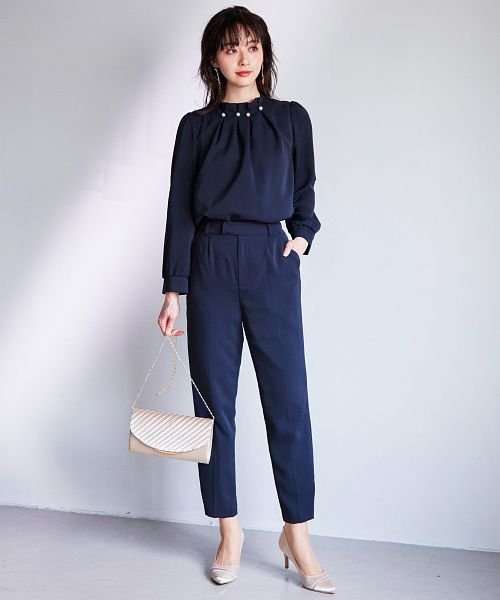 セレモニースーツ セットアップ レディース パール タック パンツ ドレス スーツ 大きいサイズ 入園式 卒園式 入学式 卒業式 ママ 母 服 セットアップ 同 D1421522606(10940円)