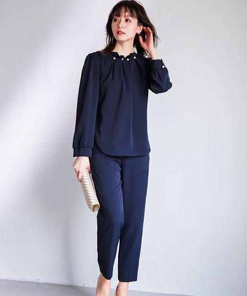 セレモニースーツ セットアップ レディース パール タック パンツ ドレス スーツ 大きいサイズ 入園式 卒園式 入学式 卒業式 ママ 母 服 セットアップ 同 D1421522606(10940円)