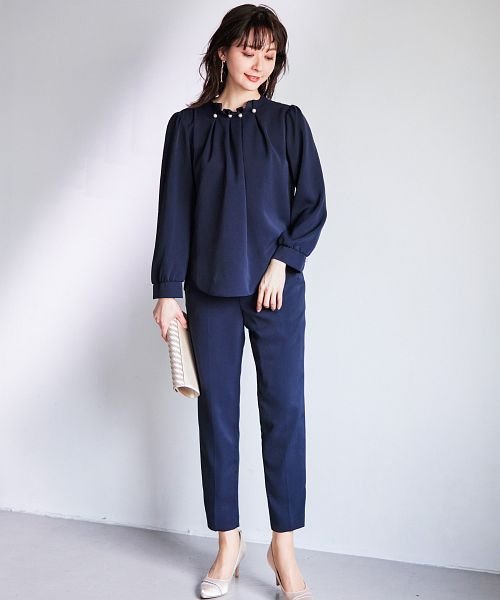 セレモニースーツ セットアップ レディース パール タック パンツ ドレス スーツ 大きいサイズ 入園式 卒園式 入学式 卒業式 ママ 母 服 セットアップ 同 D1421522606(10940円)