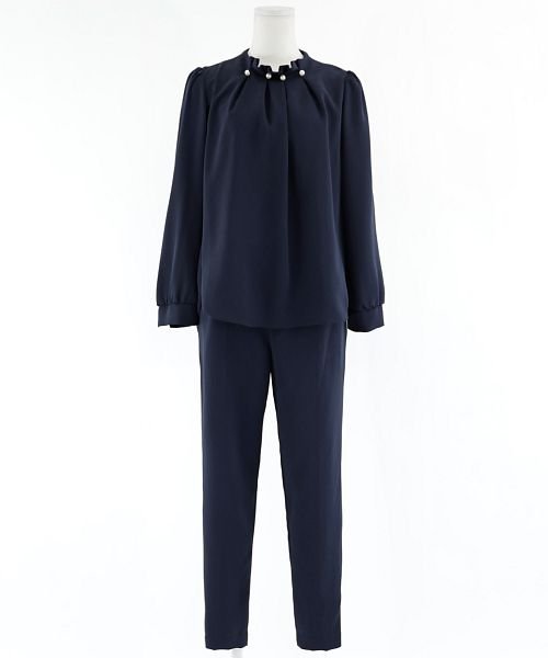 セレモニースーツ セットアップ レディース パール タック パンツ ドレス スーツ 大きいサイズ 入園式 卒園式 入学式 卒業式 ママ 母 服 セットアップ 同 D1421522606(10940円)