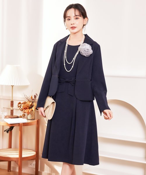 セール】フォーマルワンピース ジャケット セット 膝丈 テーラード  