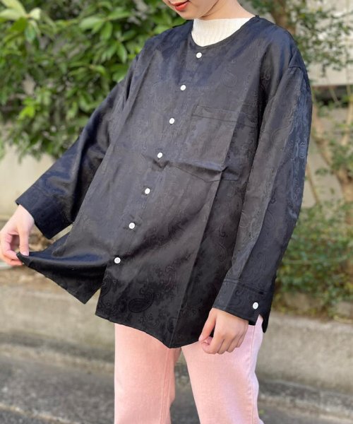 FREDY&GLOSTER(フレディアンドグロスター)/【Hollingworth country outfitters】クルーネック Shirts Paisley Jacuard ペイズリージャガードシャツ/img17