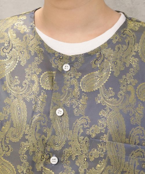 FREDY&GLOSTER(フレディアンドグロスター)/【Hollingworth country outfitters】クルーネック Shirts Paisley Jacuard ペイズリージャガードシャツ/img22
