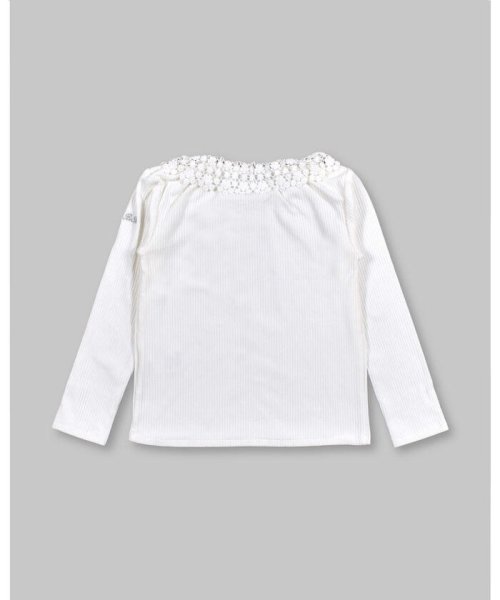 BeBe(ベベ)/フラワー レース 襟 裾 メロウ Tシャツ (90~150cm)/img01