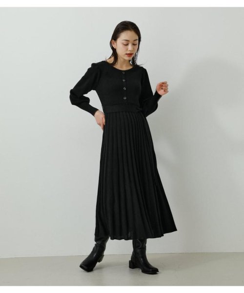 AZUL by moussy(アズールバイマウジー)/PLEATS KNIT ONEPIECE/img01