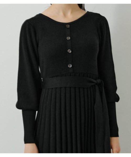 AZUL by moussy(アズールバイマウジー)/PLEATS KNIT ONEPIECE/img07