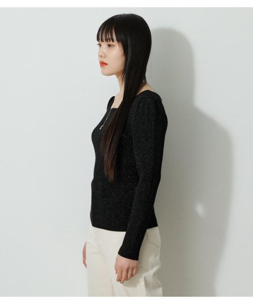 AZUL by moussy(アズールバイマウジー)/2WAY GLITTER RIB KNIT TOPS/img15