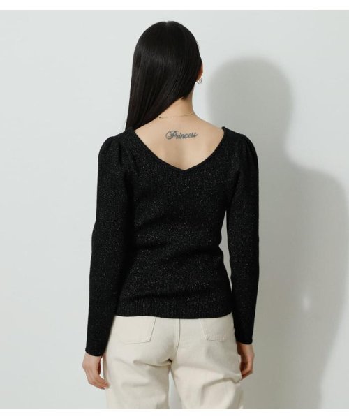 AZUL by moussy(アズールバイマウジー)/2WAY GLITTER RIB KNIT TOPS/img16