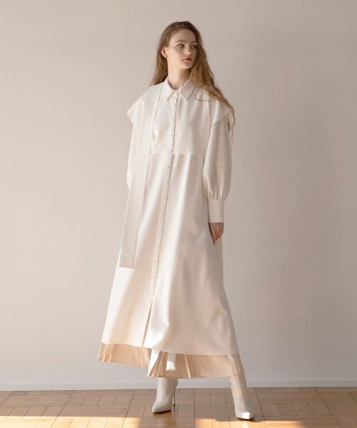MIELI INVARIANT(ミエリ インヴァリアント)/Panel Layer Shirt Dress/img01