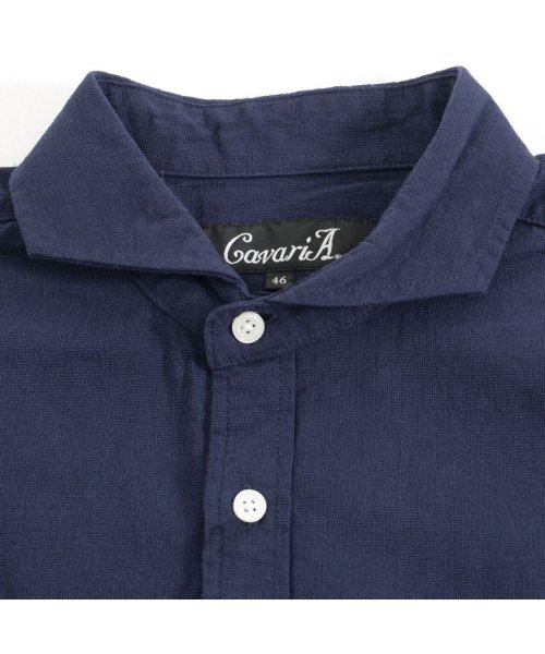 CavariA(キャバリア)/CavariA ホリゾンタルカラー長袖パナマシャツ カジュアルシャツ/img16