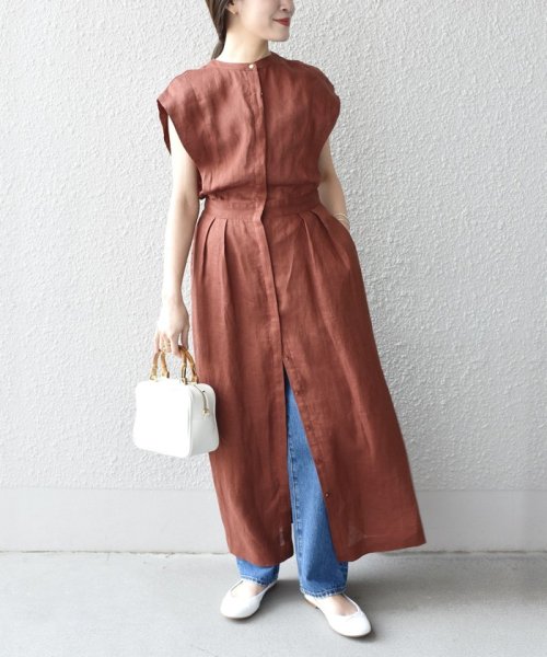 SHIPS WOMEN(シップス　ウィメン)/*〈手洗い可能〉NORTHERN LINEN2タックワンピース◇/img27