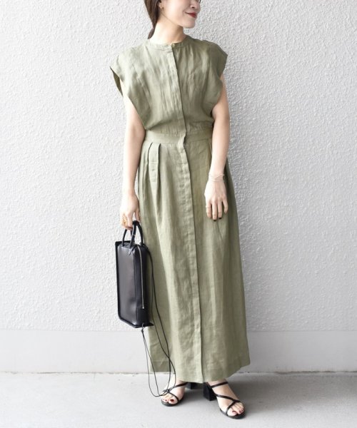 SHIPS WOMEN(シップス　ウィメン)/*〈手洗い可能〉NORTHERN LINEN2タックワンピース◇/img33