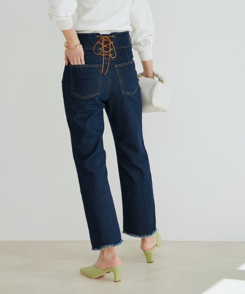 バックレースアップデニムストレートパンツ(504501616) | ビス(VIS) - MAGASEEK バックレースアップデニムストレートパンツ(504501616) | ビス(VIS) - MAGASEEK