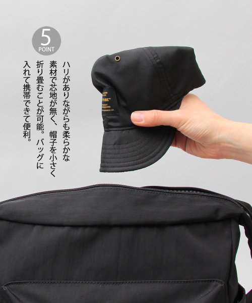 Besiquenti(ベーシックエンチ)/撥水 ポリエステル タグ ショートキャップ ショートバイザー アンパイアキャップ 帽子 メンズ カジュアル シンプル アウトドア ワンポイント/img06