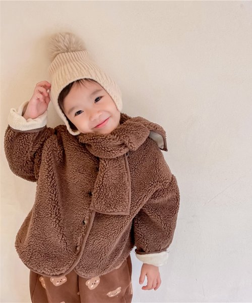 aimoha(aimoha（アイモハ）)/【aimoha－KIDS－】韓国子供服 暖かいボアジャケット+マフラーセット/img09