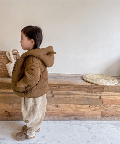 aimoha(aimoha（アイモハ）)/【aimoha－KIDS－】韓国子供服 クマ耳付き 暖かいフード付き中綿ジャケット/img03