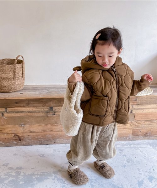 aimoha(aimoha（アイモハ）)/【aimoha－KIDS－】韓国子供服 クマ耳付き 暖かいフード付き中綿ジャケット/img04