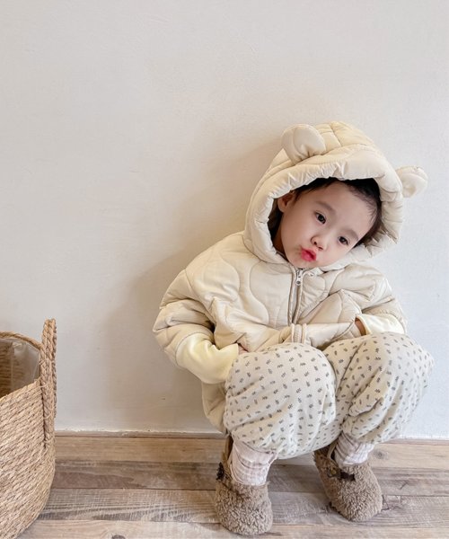 aimoha(aimoha（アイモハ）)/【aimoha－KIDS－】韓国子供服 クマ耳付き 暖かいフード付き中綿ジャケット/img13