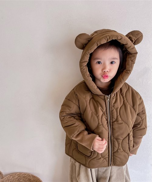 aimoha(aimoha（アイモハ）)/【aimoha－KIDS－】韓国子供服 クマ耳付き 暖かいフード付き中綿ジャケット/img19