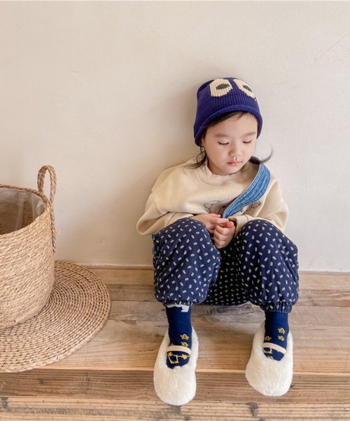 aimoha(aimoha（アイモハ）)/【aimoha－KIDS－】韓国子供服 暖かい中綿植物柄テーパードパンツ フロントポケットパンツ/img06