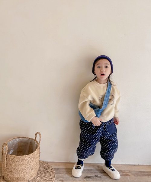 aimoha(aimoha（アイモハ）)/【aimoha－KIDS－】韓国子供服 暖かい中綿植物柄テーパードパンツ フロントポケットパンツ/img07