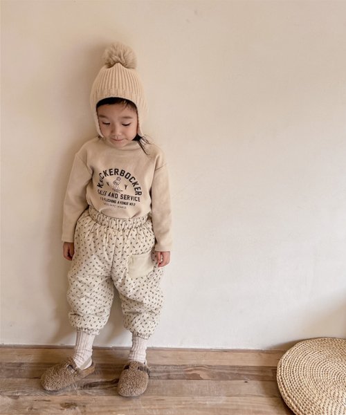 aimoha(aimoha（アイモハ）)/【aimoha－KIDS－】韓国子供服 暖かい中綿植物柄テーパードパンツ フロントポケットパンツ/img10