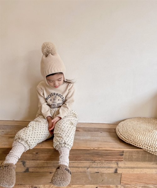 aimoha(aimoha（アイモハ）)/【aimoha－KIDS－】韓国子供服 暖かい中綿植物柄テーパードパンツ フロントポケットパンツ/img11