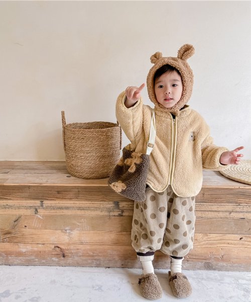 aimoha(aimoha（アイモハ）)/【aimoha－KIDS－】韓国子供服 クマ刺繍暖かいボアジャケット キッズ/img04