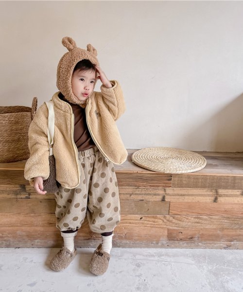aimoha(aimoha（アイモハ）)/【aimoha－KIDS－】韓国子供服 クマ刺繍暖かいボアジャケット キッズ/img05