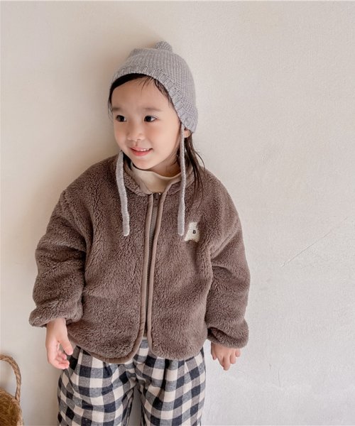 aimoha(aimoha（アイモハ）)/【aimoha－KIDS－】韓国子供服 クマ刺繍暖かいボアジャケット キッズ/img07