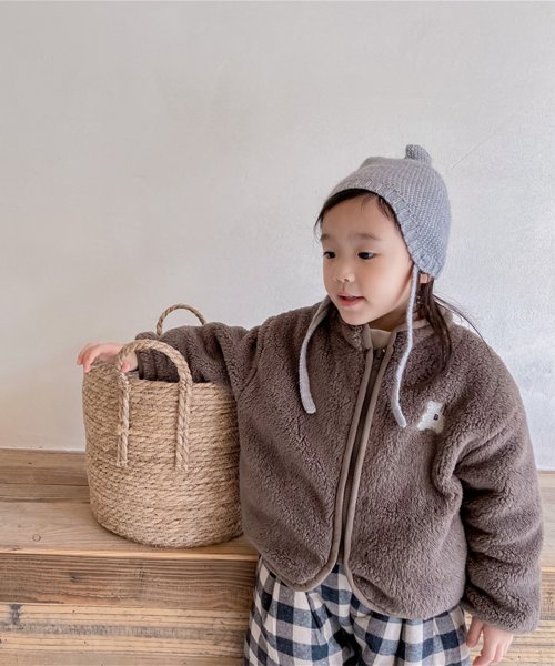 aimoha(aimoha（アイモハ）)/【aimoha－KIDS－】韓国子供服 クマ刺繍暖かいボアジャケット キッズ/img10