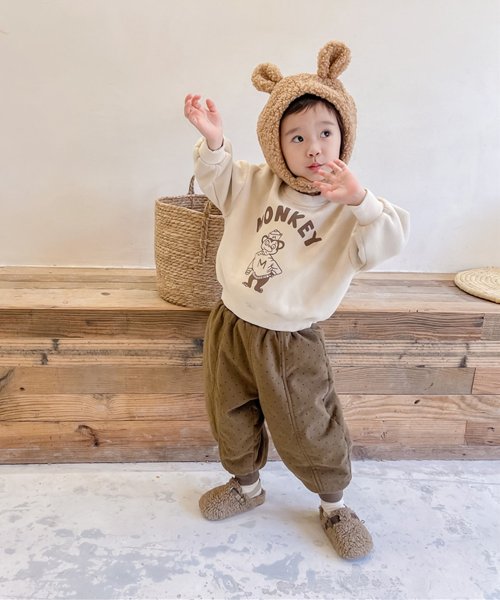 aimoha(aimoha（アイモハ）)/【aimoha－KIDS－】韓国子供服 暖かい中綿ドット柄テーパードパンツ/img11