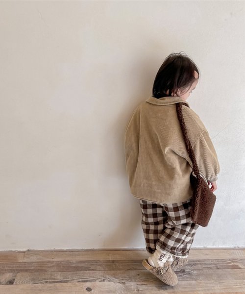 aimoha(aimoha（アイモハ）)/【aimoha－KIDS－】韓国子供服 クマ刺繍ボア裏地暖かい中綿コーデュロイコート/img09