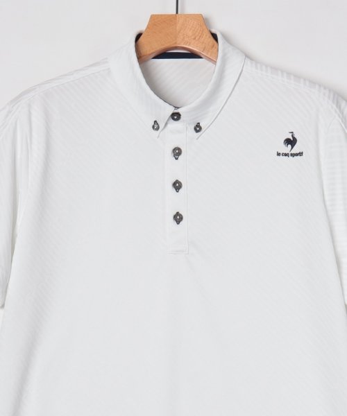 le coq sportif GOLF (ルコックスポルティフ（ゴルフ）)/ゴルファーズアドレスカッティングロゴジャガード半袖シャツ(吸汗速乾/UVケア(UPF15))【アウトレット】/img02