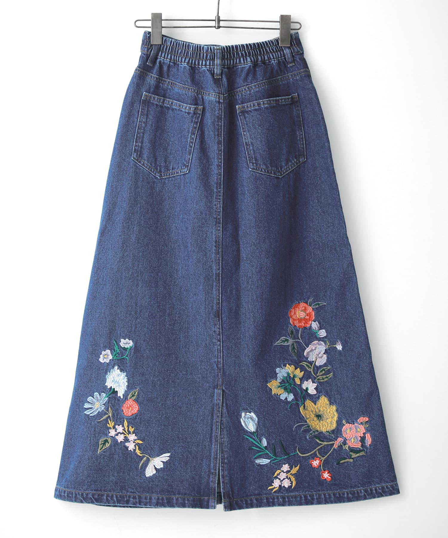 『花柄刺繍デニムスカート』